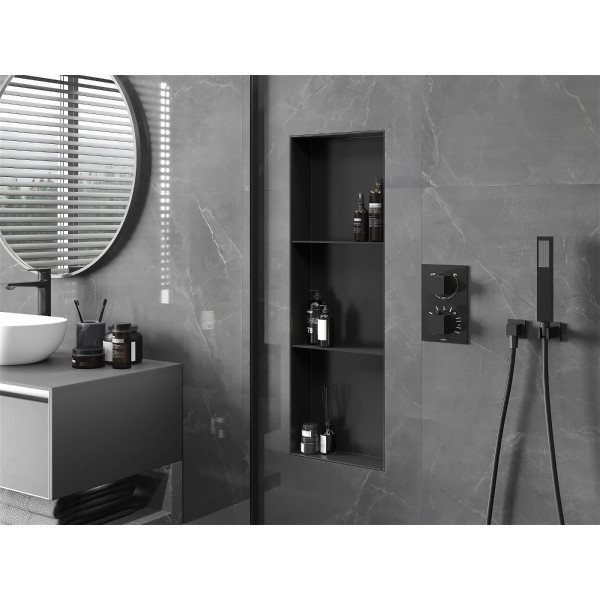 Mexen X-Wall-NR  Nisa de perete  cadru invelit   cu raft  90 x 30 cm, negru  - 1971903010S