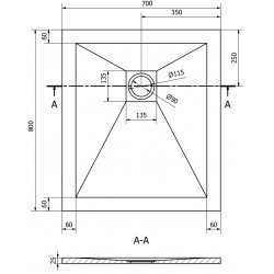 Mexen Stone+   SMC cadita 80 x 70 cm, gri-beton - 44617080