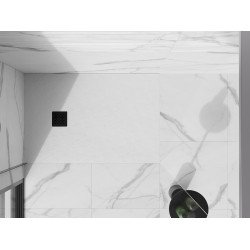 Mexen Stone+   SMC cadita 140 x 70 cm, alb ,  capace negru - 44107014-B