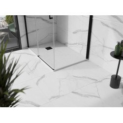 Mexen Stone+   SMC cadita 100 x 80 cm, alb ,  capace negru - 44108010-B