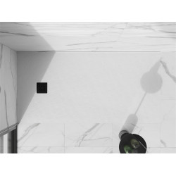 Mexen Stone+   SMC cadita 160 x 80 cm, alb ,  capace negru - 44108016-B