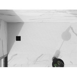 Mexen Stone+   SMC cadita 160 x 80 cm, alb ,  capace negru - 44108016-B