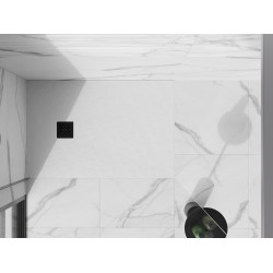 Mexen Stone+   SMC cadita 130 x 90 cm, alb ,  capace negru - 44109013-B