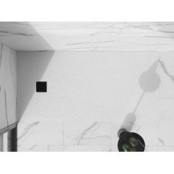 Mexen Stone+   SMC cadita 180 x 100 cm, alb ,  capace negru - 44101018-B