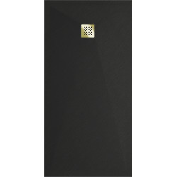 Mexen Stone+   SMC cadita 180 x 70 cm,  negru ,  capace auriu - 44707018-G