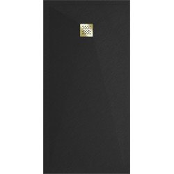 Mexen Stone+   SMC cadita 180 x 70 cm,  negru ,  capace auriu - 44707018-G
