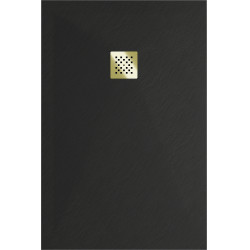 Mexen Stone+   SMC cadita 140 x 80 cm,  negru ,  capace auriu - 44708014-G