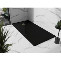 Mexen Stone+   SMC cadita 180 x 80 cm,  negru ,  capace auriu - 44708018-G