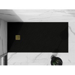 Mexen Stone+   SMC cadita 180 x 80 cm,  negru ,  capace auriu - 44708018-G