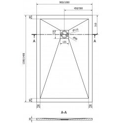 Mexen Stone+   SMC cadita 140 x 90 cm, alb ,  capace alb - 44109014-W