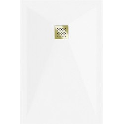 Mexen Stone+   SMC cadita 140 x 70 cm, alb ,  capace auriu - 44107014-G