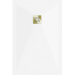 Mexen Stone+   SMC cadita 110 x 80 cm, alb ,  capace auriu - 44108011-G