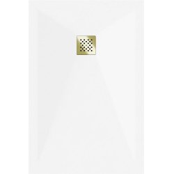 Mexen Stone+   SMC cadita 120 x 80 cm, alb ,  capace auriu - 44108012-G