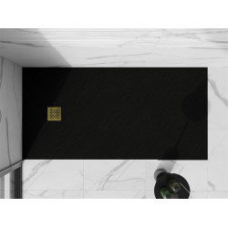 Mexen Stone+   SMC cadita 200 x 90 cm,  negru ,  capace auriu - 44709020-G