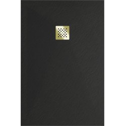 Mexen Stone+   SMC cadita 120 x 100 cm,  negru ,  capace auriu - 44701012-G