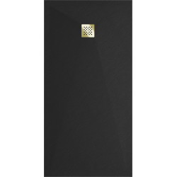 Mexen Stone+   SMC cadita 160 x 100 cm,  negru ,  capace auriu - 44701016-G