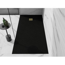 Mexen Stone+   SMC cadita 160 x 100 cm,  negru ,  capace auriu - 44701016-G