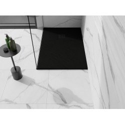 Mexen Stone+   SMC cadita 140 x 80 cm,  negru ,  capace negru - 44708014-B
