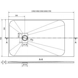 Mexen Hugo   SMC cadita  160 x 70 cm, alb ,  capace inox - 42107016-X