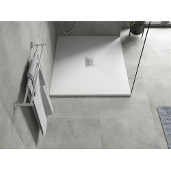 Mexen Hugo   SMC cadita  110 x 100 cm, alb ,  capace inox - 42101011-X