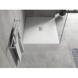 Mexen Hugo   SMC cadita  110 x 100 cm, alb ,  capace inox - 42101011-X