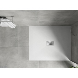 Mexen Hugo   SMC cadita  120 x 100 cm, alb ,  capace inox - 42101012-X