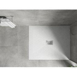 Mexen Hugo   SMC cadita  130 x 100 cm, alb ,  capace inox - 42101013-X