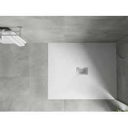 Mexen Hugo   SMC cadita  140 x 100 cm, alb ,  capace inox - 42101014-X