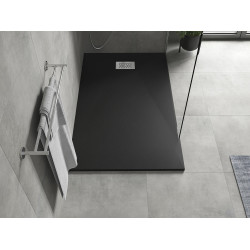 Mexen Hugo   SMC cadita  150 x 90 cm,  negru ,  capace inox - 42709015-X