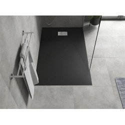 Mexen Hugo   SMC cadita  150 x 90 cm,  negru ,  capace inox - 42709015-X