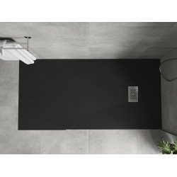 Mexen Hugo   SMC cadita  170 x 90 cm,  negru ,  capace inox - 42709017-X