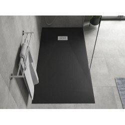 Mexen Hugo   SMC cadita  170 x 90 cm,  negru ,  capace inox - 42709017-X