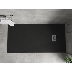 Mexen Hugo   SMC cadita  170 x 90 cm,  negru ,  capace inox - 42709017-X