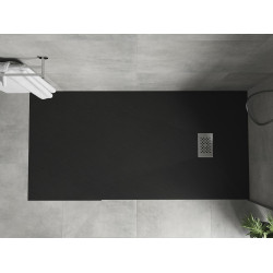 Mexen Hugo   SMC cadita  180 x 90 cm,  negru ,  capace inox - 42709018-X