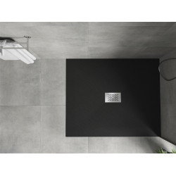 Mexen Hugo   SMC cadita  110 x 100 cm,  negru ,  capace inox - 42701011-X