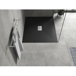 Mexen Hugo   SMC cadita  110 x 100 cm,  negru ,  capace inox - 42701011-X