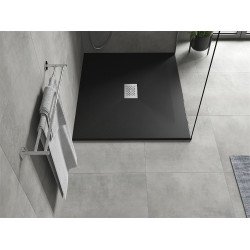 Mexen Hugo   SMC cadita  110 x 100 cm,  negru ,  capace inox - 42701011-X