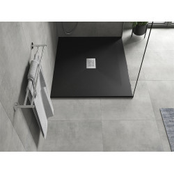 Mexen Hugo   SMC cadita  120 x 100 cm,  negru ,  capace inox - 42701012-X