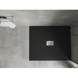 Mexen Hugo   SMC cadita  130 x 100 cm,  negru ,  capace inox - 42701013-X