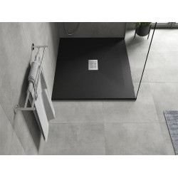 Mexen Hugo   SMC cadita  130 x 100 cm,  negru ,  capace inox - 42701013-X