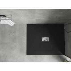 Mexen Hugo   SMC cadita  130 x 100 cm,  negru ,  capace inox - 42701013-X