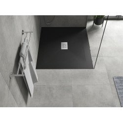 Mexen Hugo   SMC cadita  130 x 100 cm,  negru ,  capace inox - 42701013-X
