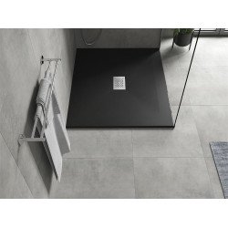 Mexen Hugo   SMC cadita  130 x 100 cm,  negru ,  capace inox - 42701013-X