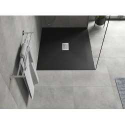 Mexen Hugo   SMC cadita  140 x 100 cm,  negru ,  capace inox - 42701014-X