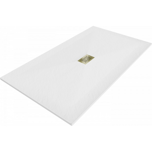 Mexen Hugo   SMC cadita  200 x 100 cm, alb ,  capace auriu - 42101020-G
