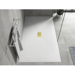 Mexen Hugo   SMC cadita  200 x 100 cm, alb ,  capace auriu - 42101020-G