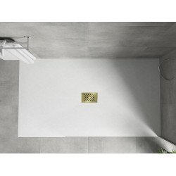 Mexen Hugo   SMC cadita  200 x 100 cm, alb ,  capace auriu - 42101020-G