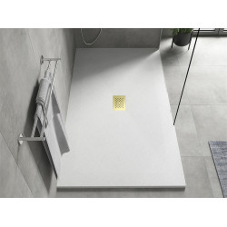 Mexen Hugo   SMC cadita  200 x 100 cm, alb ,  capace auriu - 42101020-G