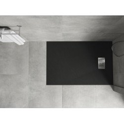 Mexen Hugo   SMC cadita  80 x 70 cm,  negru ,  capace inox - 42707080-X