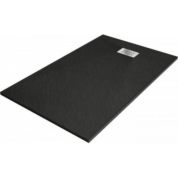Mexen Hugo   SMC cadita  140 x 70 cm,  negru ,  capace inox - 42707014-X